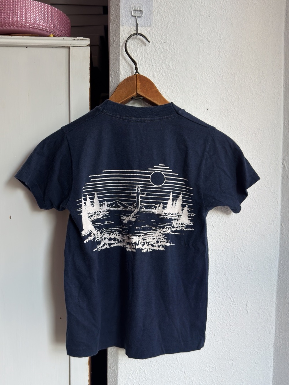 Vintage Velva Sheen Pocono Plateau Christian camp double sided print tshirt